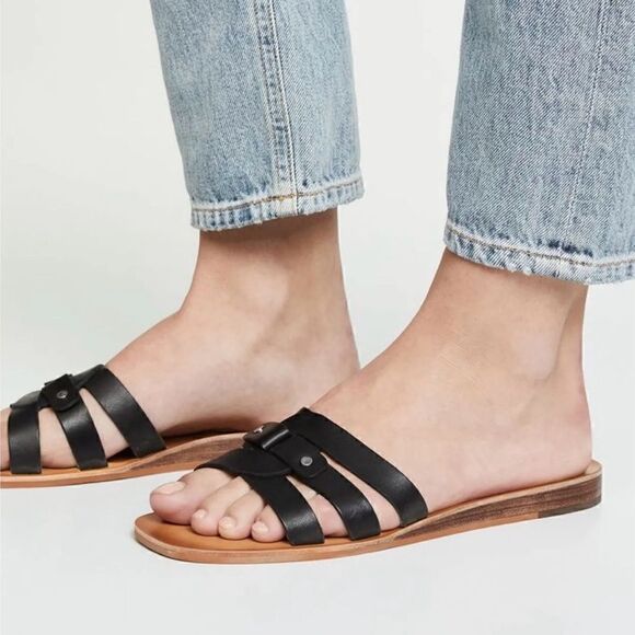 Dolce Vita Size 8 Cait Slide Leather Sandals - Picture 2 of 13